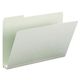 Expanding Recycled Heavy Pressboard Folders, 1-3-cut Tabs, 2" Expansion, Legal Size, Gray-green, 25-box