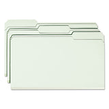 Expanding Recycled Heavy Pressboard Folders, 1-3-cut Tabs, 2" Expansion, Legal Size, Gray-green, 25-box