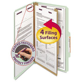 Pressboard Classification Folders With Safeshield Coated Fasteners, 2-5 Cut, 1 Divider, Legal Size, Gray-green, 10-box