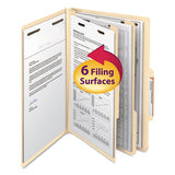 Manila Four- And Six-section Top Tab Classification Folders, 2 Dividers, Legal Size, Manila, 10-box