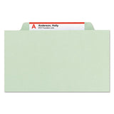 100% Recycled Pressboard Classification Folders, 2 Dividers, Legal Size, Gray-green, 10-box
