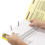 Six-section Pressboard Top Tab Classification Folders With Safeshield Fasteners, 2 Dividers, Legal Size, Yellow, 10-box