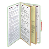 Pressboard Classification Folders With Safeshield Coated Fasteners, 2-5 Cut, 2 Dividers, Legal Size, Gray-green, 10-box