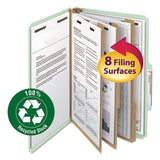 100% Recycled Pressboard Classification Folders, 3 Dividers, Legal Size, Gray-green, 10-box