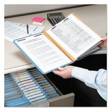 Eight-section Pressboard Top Tab Classification Folders With Safeshield Fasteners, 3 Dividers, Legal Size, Blue, 10-box