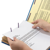 Eight-section Pressboard Top Tab Classification Folders With Safeshield Fasteners, 3 Dividers, Legal Size, Dark Blue, 10-box