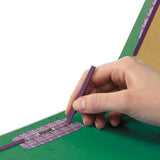 Eight-section Pressboard Top Tab Classification Folders With Safeshield Fasteners, 3 Dividers, Legal Size, Green, 10-box