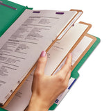 Eight-section Pressboard Top Tab Classification Folders With Safeshield Fasteners, 3 Dividers, Legal Size, Green, 10-box