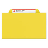 Eight-section Pressboard Top Tab Classification Folders With Safeshield Fasteners, 3 Dividers, Legal Size, Yellow, 10-box