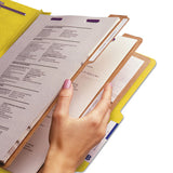 Eight-section Pressboard Top Tab Classification Folders With Safeshield Fasteners, 3 Dividers, Legal Size, Yellow, 10-box
