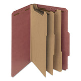 100% Recycled Pressboard Classification Folders, 3 Dividers, Legal Size, Red, 10-box