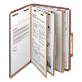 100% Recycled Pressboard Classification Folders, 3 Dividers, Legal Size, Red, 10-box