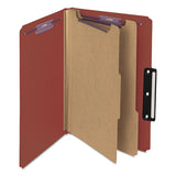 Pressboard Classification Folders With Safeshield Coated Fasteners, 1-3-cut, 2 Dividers, Legal Size, Red, 10-box