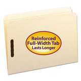 Top Tab 2-fastener Folders, Straight Tab, Legal Size, 11 Pt. Manila, 50-box