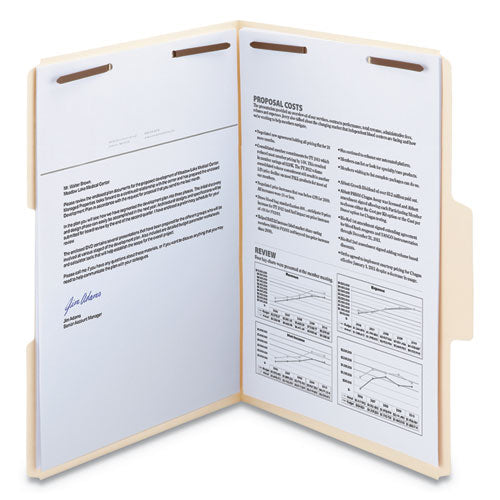 Supertab Reinforced Guide Height 2-fastener Folders, 1-3-cut Tabs, Legal Size, 14 Pt. Manila, 50-box