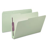 Recycled Pressboard Folders With Two Safeshield Coated Fasteners, 1-3-cut Tabs, 2" Expansion, Legal Size, Gray-green, 25-box