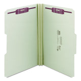 Recycled Pressboard Folders With Two Safeshield Coated Fasteners, 1-3-cut Tabs, 2" Expansion, Legal Size, Gray-green, 25-box