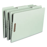 100% Recycled Pressboard Fastener Folders, Legal Size, Gray-green, 25-box