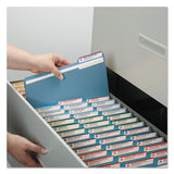 Expanding Recycled Heavy Pressboard Folders, 1-3-cut Tabs, 1" Expansion, Letter Size, Blue, 25-box