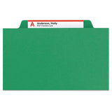 Expanding Recycled Heavy Pressboard Folders, 1-3-cut Tabs, 1" Expansion, Letter Size, Green, 25-box