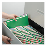 Expanding Recycled Heavy Pressboard Folders, 1-3-cut Tabs, 1" Expansion, Letter Size, Green, 25-box