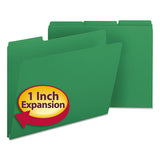 Expanding Recycled Heavy Pressboard Folders, 1-3-cut Tabs, 1" Expansion, Letter Size, Green, 25-box