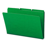 Expanding Recycled Heavy Pressboard Folders, 1-3-cut Tabs, 1" Expansion, Legal Size, Green, 25-box