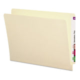 End Tab Folders With Antimicrobial Product Protection, Straight Tab, Letter Size, Manila, 100-box