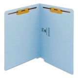 Heavyweight Colored End Tab Folders With Two Fasteners, Straight Tab, Letter Size, Blue, 50-box