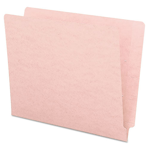Reinforced End Tab Colored Folders, Straight Tab, Letter Size, Pink, 100-box