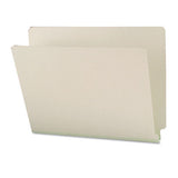 Extra-heavy Recycled Pressboard End Tab Folders, Straight Tab, 1" Expansion, Letter Size, Gray-green, 25-box