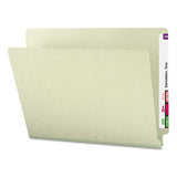 Extra-heavy Recycled Pressboard End Tab Folders, Straight Tab, 1" Expansion, Letter Size, Gray-green, 25-box