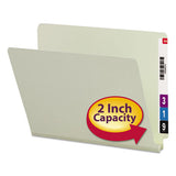 Extra-heavy Recycled Pressboard End Tab Folders, Straight Tab, 2" Expansion, Letter Size, Gray-green, 25-box