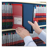 End Tab Pressboard Classification Folders With Safeshield Fasteners, 2 Dividers, Letter Size, Dark Blue, 10-box