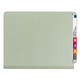 End Tab Pressboard Classification Folders With Safeshield Coated Fasteners, 1 Divider, Letter Size, Gray-green, 10-box