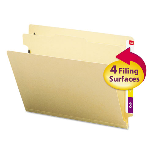 Manila End Tab Classification Folders, 1 Divider, Letter Size, Manila, 10-box