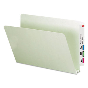 Extra-heavy Recycled Pressboard End Tab Folders, Straight Tab, 2" Expansion, Legal Size, Gray-green, 25-box