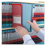 End Tab Colored Pressboard Classification Folders With Safeshield Coated Fasteners, 2 Dividers, Legal Size, Blue, 10-box