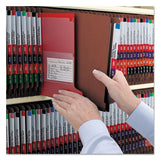 End Tab Pressboard Classification Folders With Safeshield Coated Fasteners, 2 Dividers, Legal Size, Red, 10-box