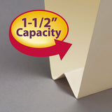 Manila End Tab 2-fastener Folders With Reinforced Tabs, 1.5" Expansion, Straight Tab, Letter Size, 14 Pt. Manila, 50-box