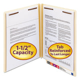 Manila End Tab 2-fastener Folders With Reinforced Tabs, 1.5" Expansion, Straight Tab, Letter Size, 14 Pt. Manila, 50-box