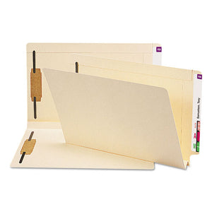 Manila End Tab 2-fastener Folders With Reinforced Tabs, 1.5" Expansion, Straight Tab, Legal Size, 14 Pt. Manila, 50-box