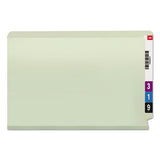End Tab 1" Expansion Pressboard File Folders W-two Safeshield Coated Fasteners, Straight Tab, Legal Size, Gray-green, 25-box