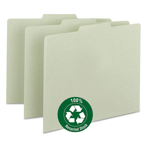 Recycled Blank Top Tab File Guides, 1-3-cut Top Tab, Blank, 8.5 X 11, Green, 100-box