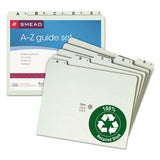 Alphabetic Top Tab Indexed File Guide Set, 1-5-cut Top Tab, A To Z, 8.5 X 11, Green, 25-set