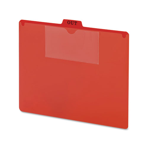 Poly Out Guide, Two-pocket Style, 1-5-cut Top Tab, Out, 8.5 X 11, Red, 50-box
