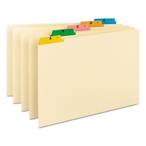 Alphabetic Top Tab Indexed File Guide Set, 1-5-cut Top Tab, A To Z, 8.5 X 14, Manila, 25-set