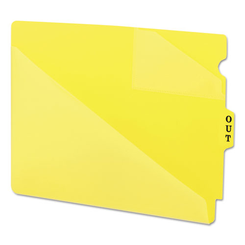 End Tab Poly Out Guides, Two-pocket Style, 1-3-cut End Tab, Out, 8.5 X 11, Yellow, 50-box