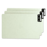100% Recycled End Tab Pressboard Guides With Metal Tabs, 1-3-cut End Tab, Blank, 8.5 X 14, Green, 50-box