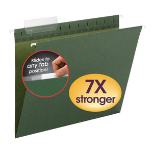 Tuff Hanging Folders With Easy Slide Tab, Letter Size, 1-3-cut Tab, Standard Green, 20-box